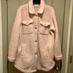 P.J Salvage Live Life Cozy Light Pink Fluffy Lounge Robe